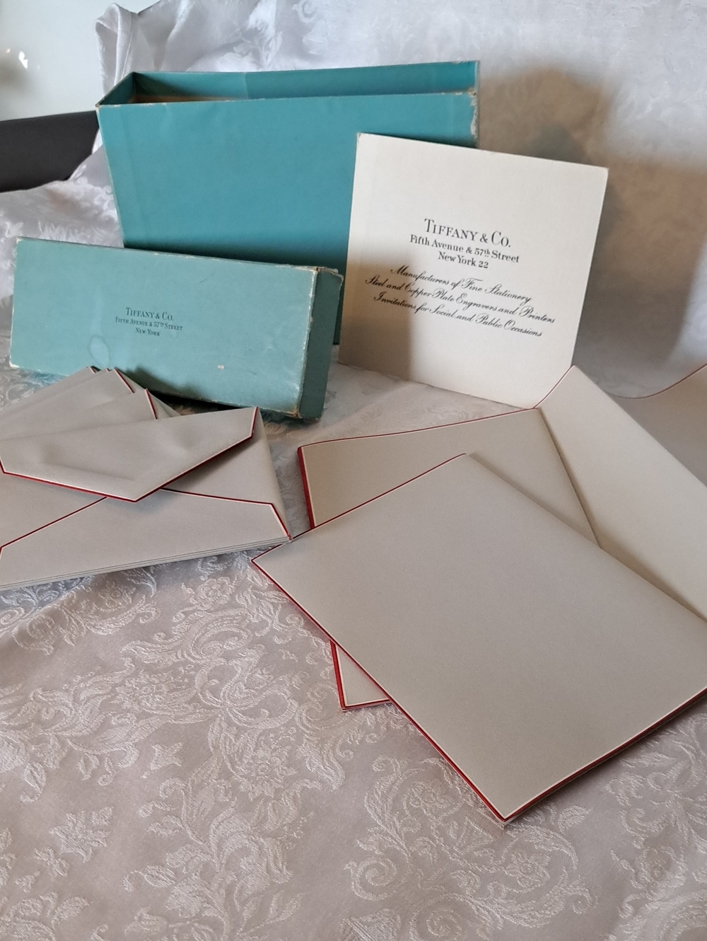 VINTAGE TIFFANY 1940s Stationary Set in Original Box